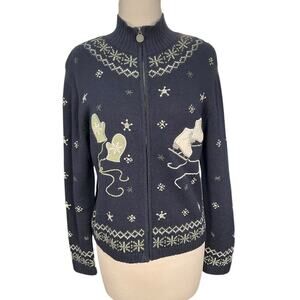 Vintage Christopher & Banks Hand Embroidered Small Jacket Ice Skates & Mittens